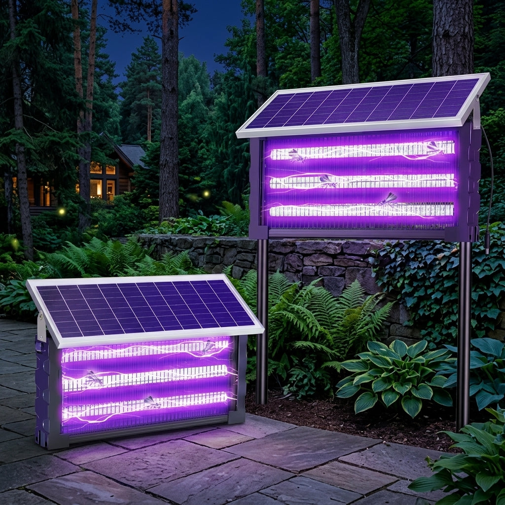 Solar Powered Bug Zapper for Yard Lawn & Garden Outdoor Use