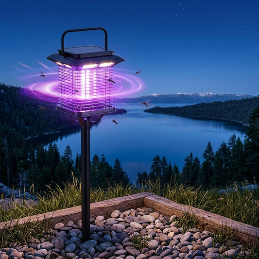 Waterproof Solar Bug Zapper Outdoor Garden Lawn Insect Killer Light